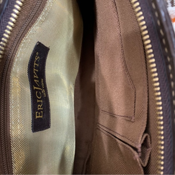 Vintage Eric Javits New York Woven Jute Shoulder Bag with Leather Trim - Picture 6 of 9